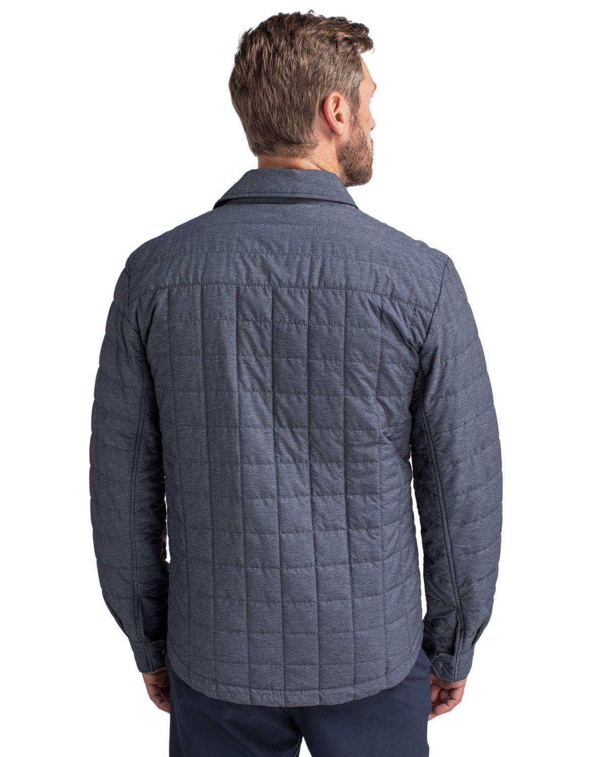 Cutter & Buck Eco Insulated Quilted Shirt Jacket Grey - Hajjar's Big & Tall Mens Clothing