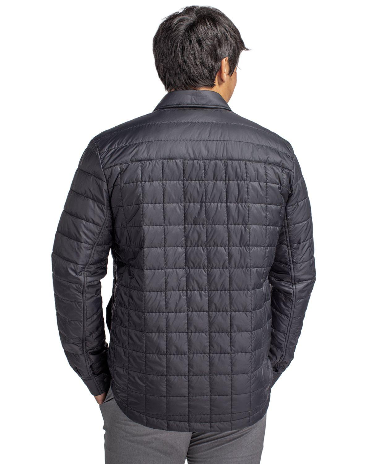 Cutter & Buck Eco Insulated Quilted Shirt Jacket Black - Hajjar's Big & Tall Mens Clothing