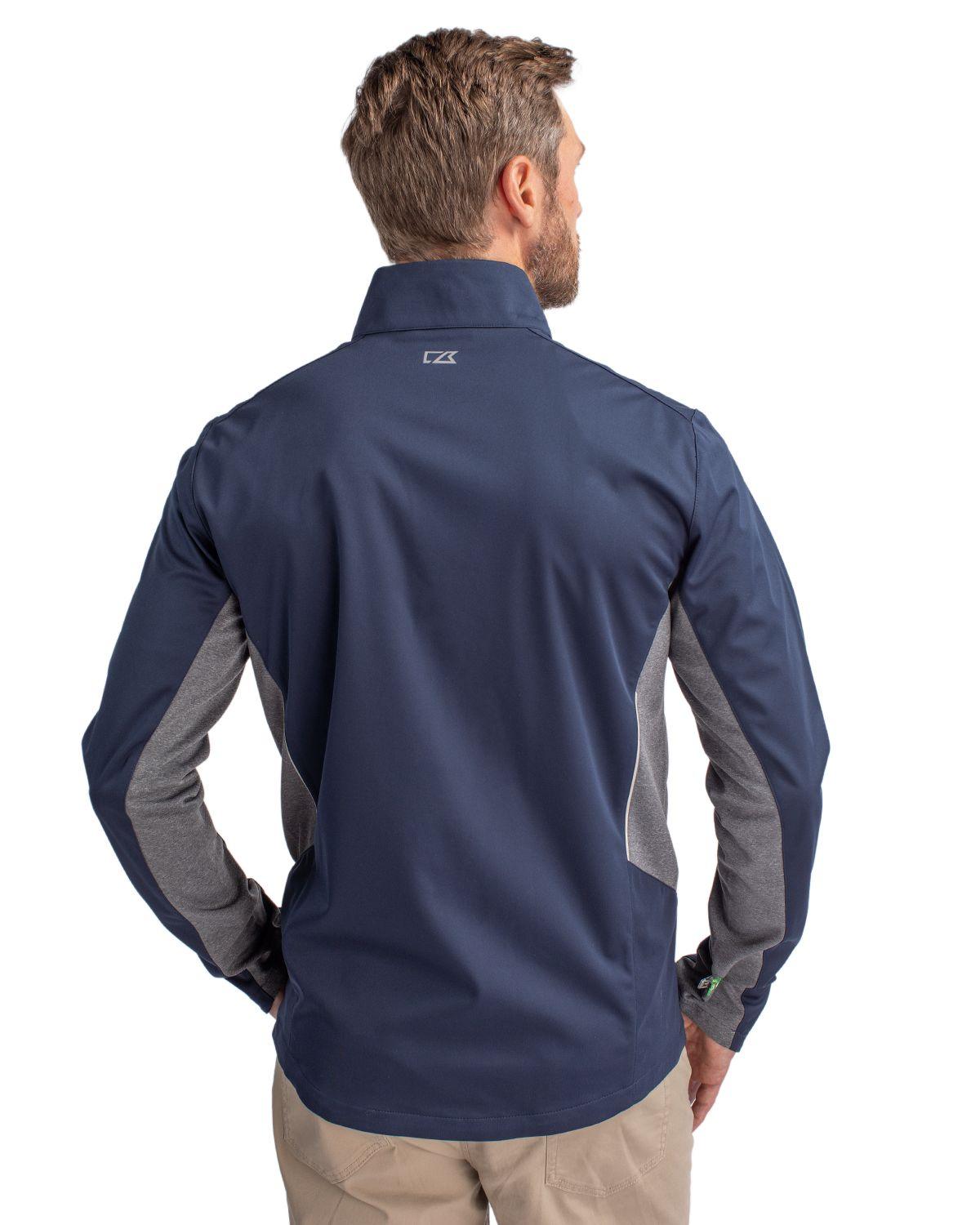 Cutter & Buck Navigate Softshell Full Zip Jacket Liberty Navy - Hajjar's Big & Tall Mens Clothing