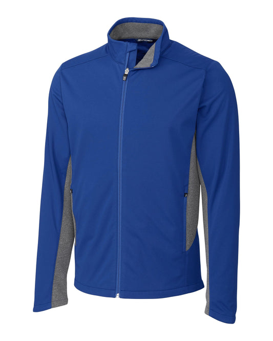 Cutter & Buck Navigate Softshell Full Zip Jacket Tour Blue - Hajjar's Big & Tall Mens Clothing