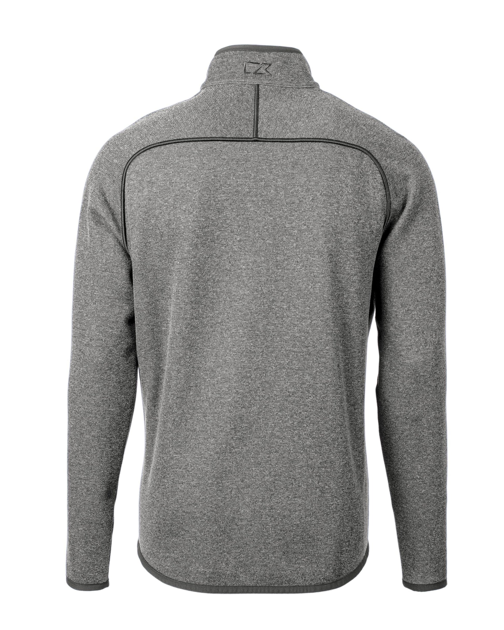 Cutter & Buck Mainsail Sweater-Knit Full Zip Jacket Polished Heather - Hajjar's Big & Tall Mens Clothing