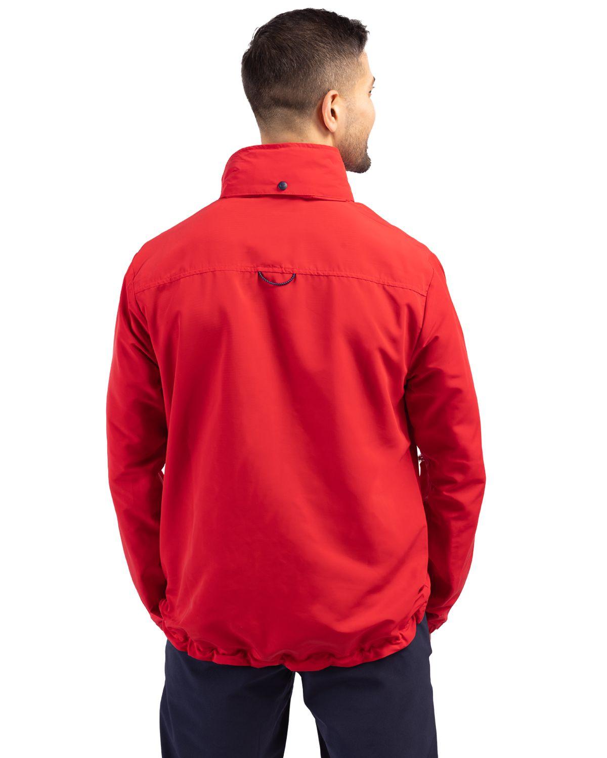 Cutter & Buck Charter Eco Knit Recycled Full-Zip Jacket Red - Hajjar's Big & Tall Mens Clothing
