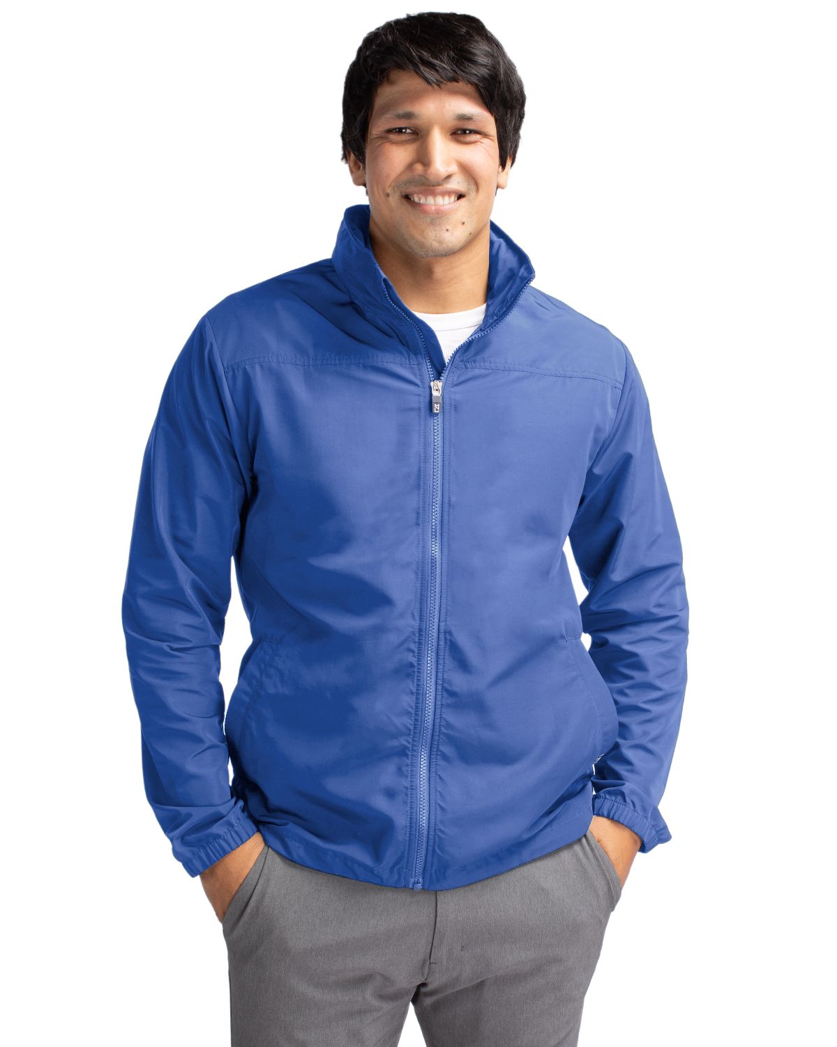 Cutter & Buck Charter Eco Knit Recycled Full-Zip Jacket Tour Blue