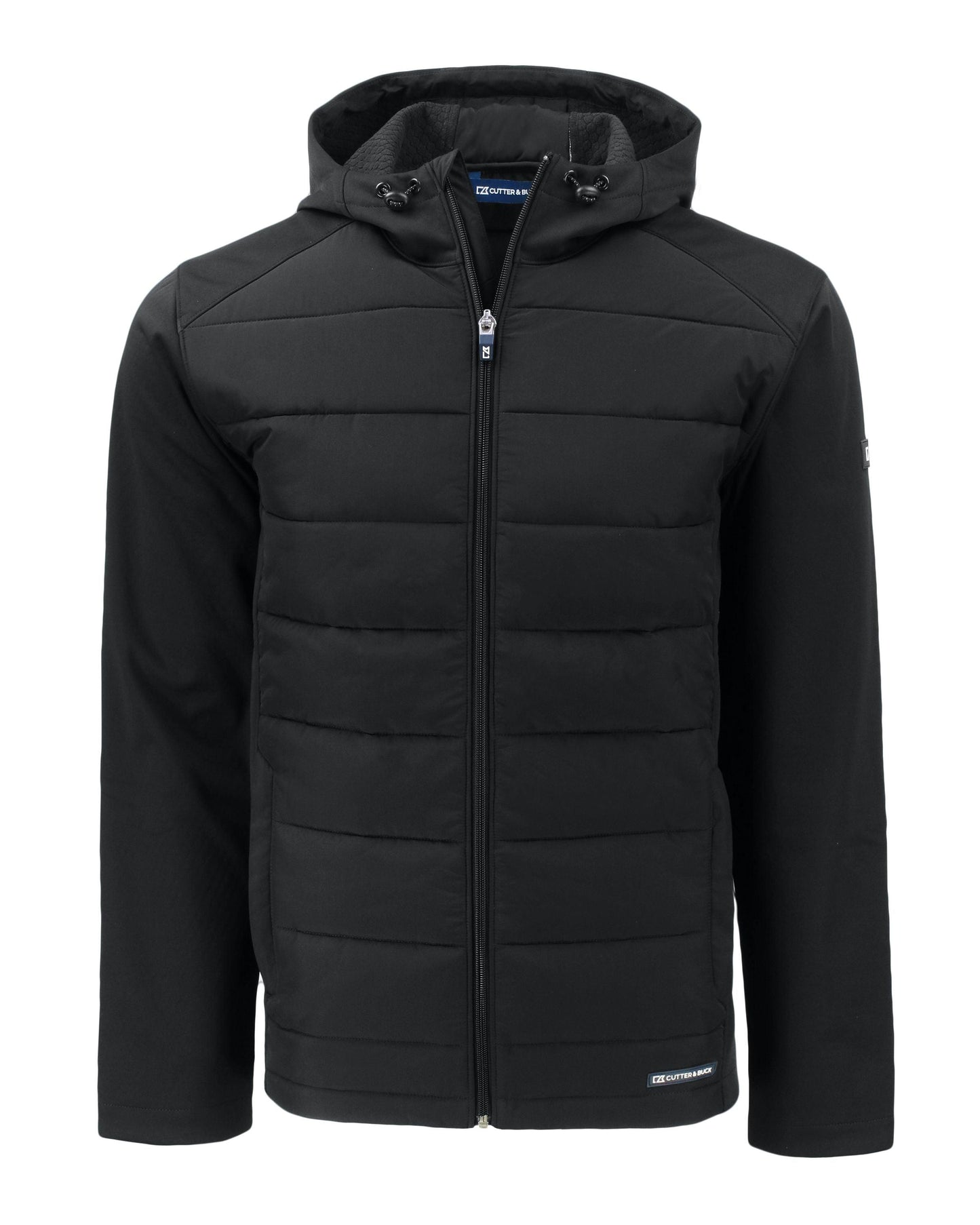 Cutter & Buck Evoke Hybrid Eco Softshell Recycled Full Zip Hooded Jacket Black