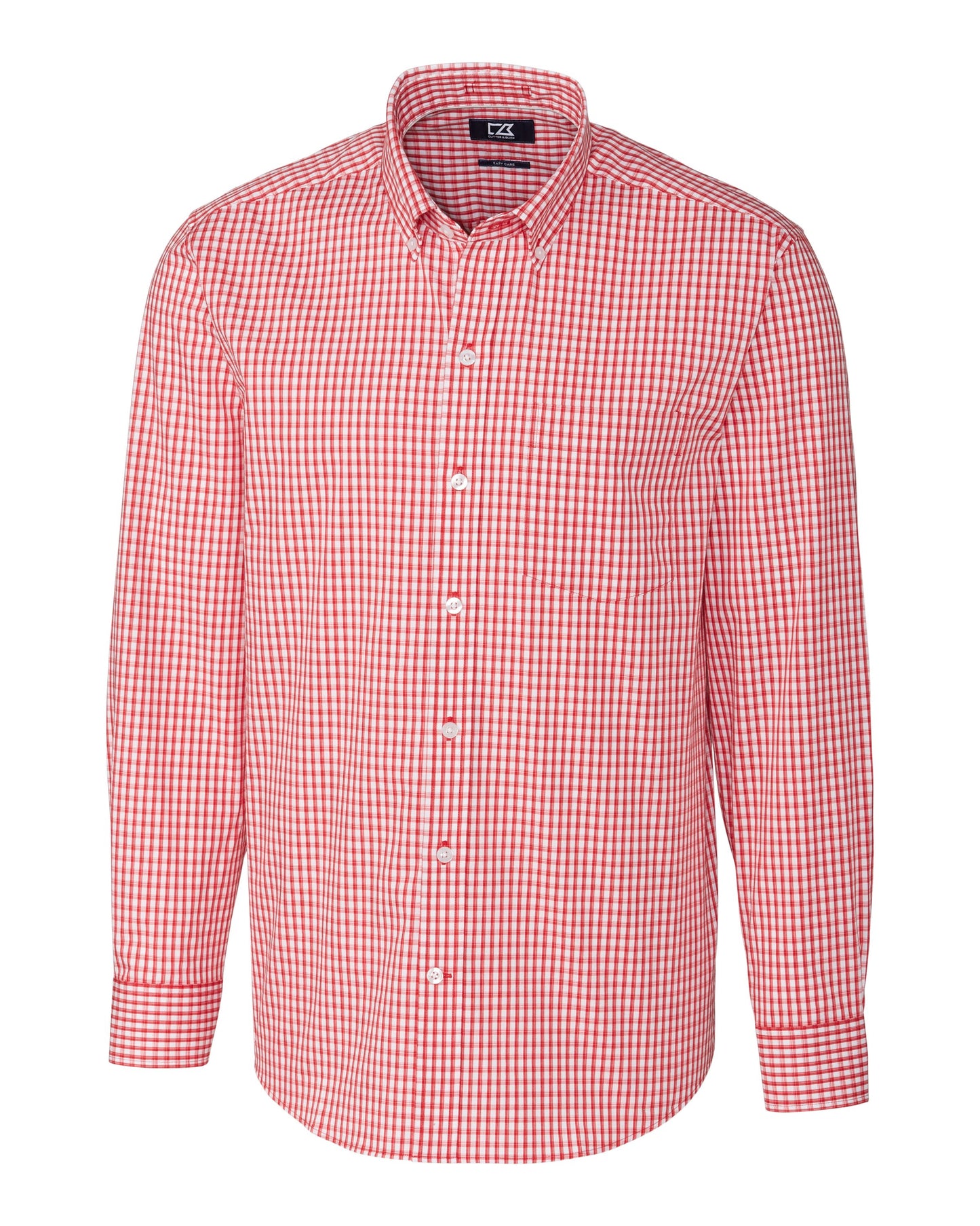 Cutter & Buck Easy Care Stretch Gingham Dress Shirt Red
