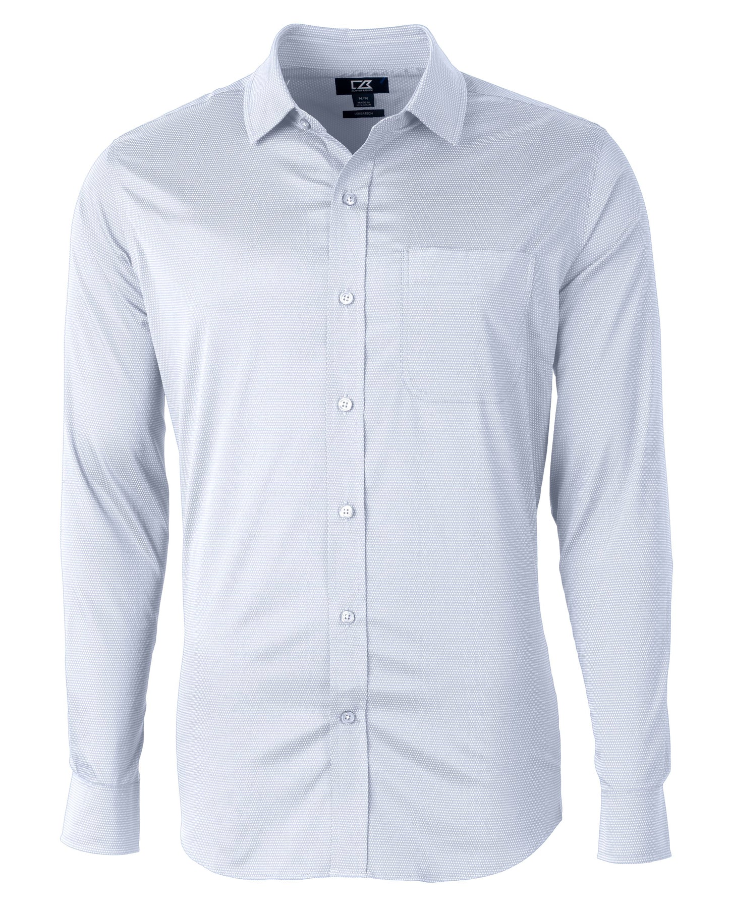 Cutter & Buck Versatech Geo Dobby Stretch Dress Shirt White/French Blue