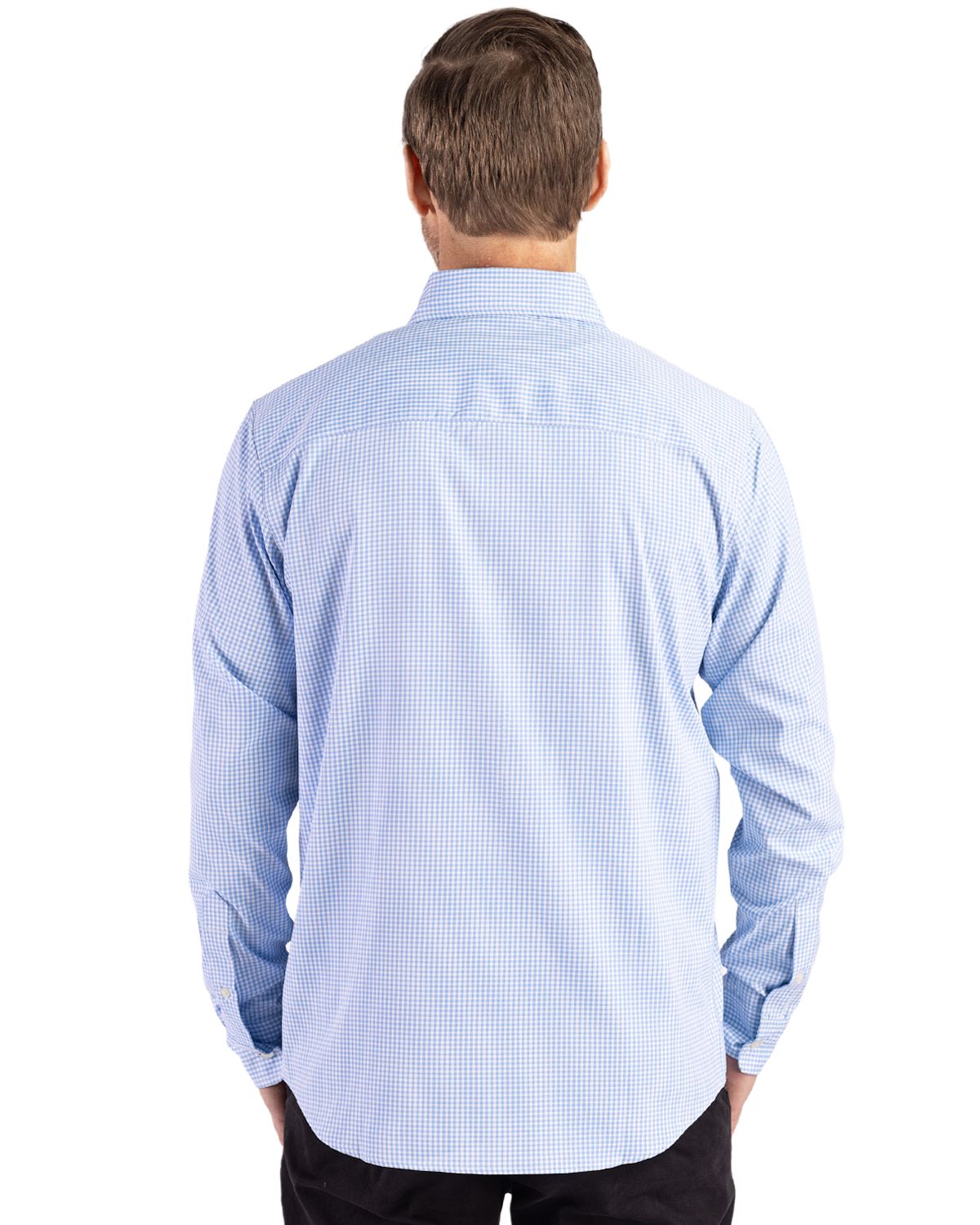 Cutter & Buck Skyline Gingham Dress Shirt Atlas/White