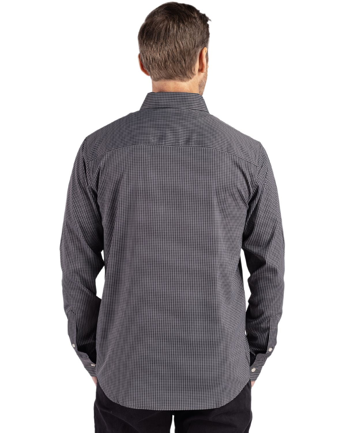 Cutter & Buck Skyline Gingham Dress Shirt Black/Elemental Grey