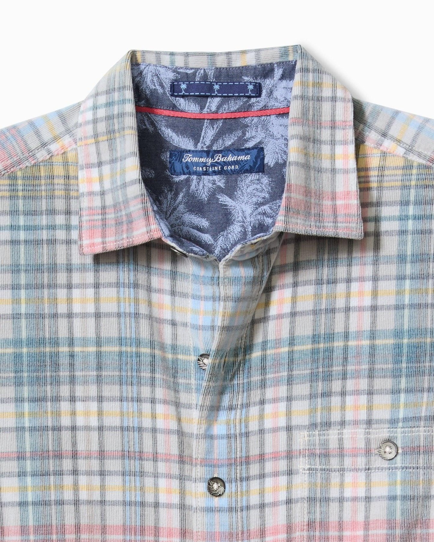 Tommy Bahama Coastline Cord Stretch Harbor Check Shirt Featherstone - Hajjar's Big & Tall Mens Clothing