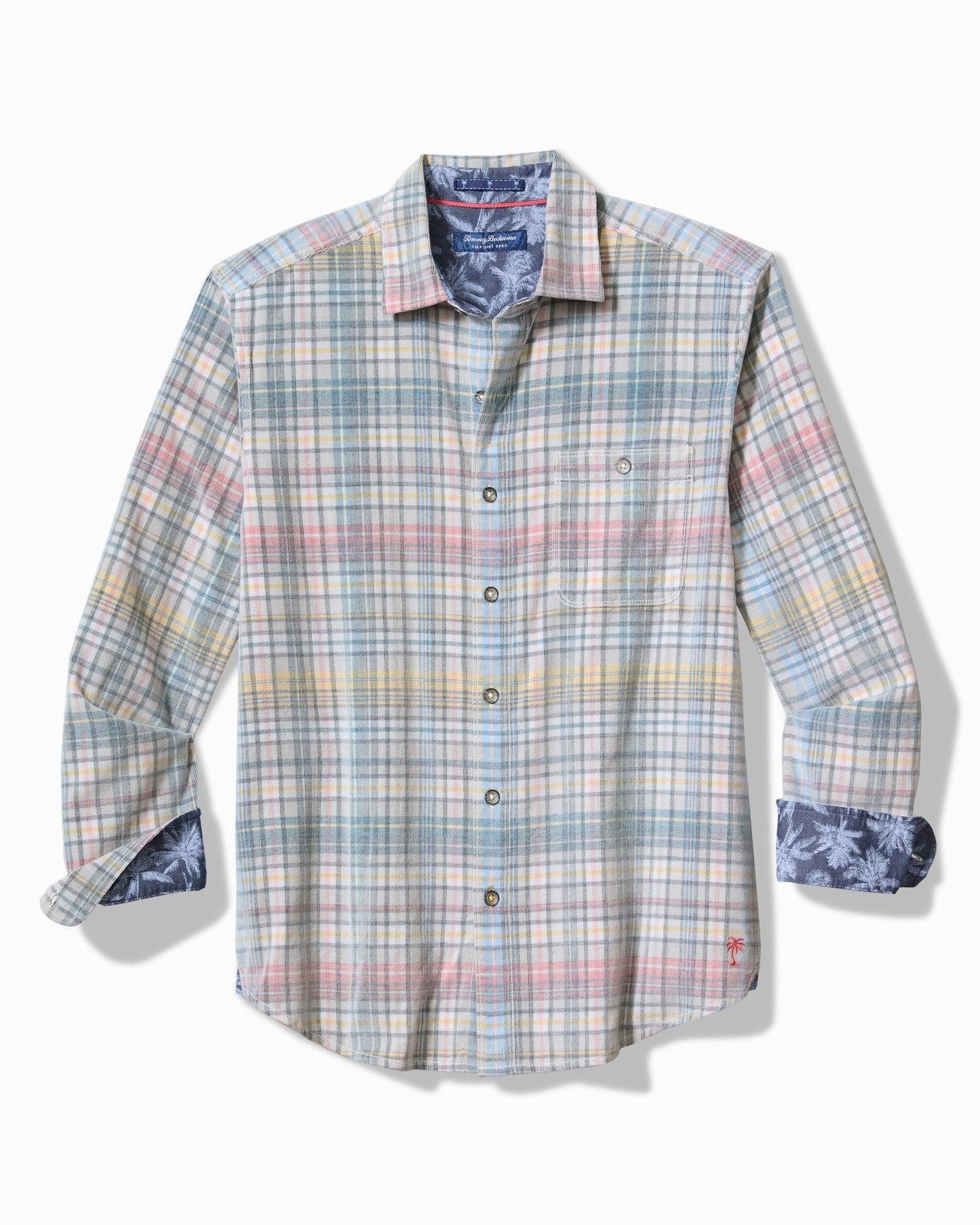 Tommy Bahama Coastline Cord Stretch Harbor Check Shirt Featherstone - Hajjar's Big & Tall Mens Clothing