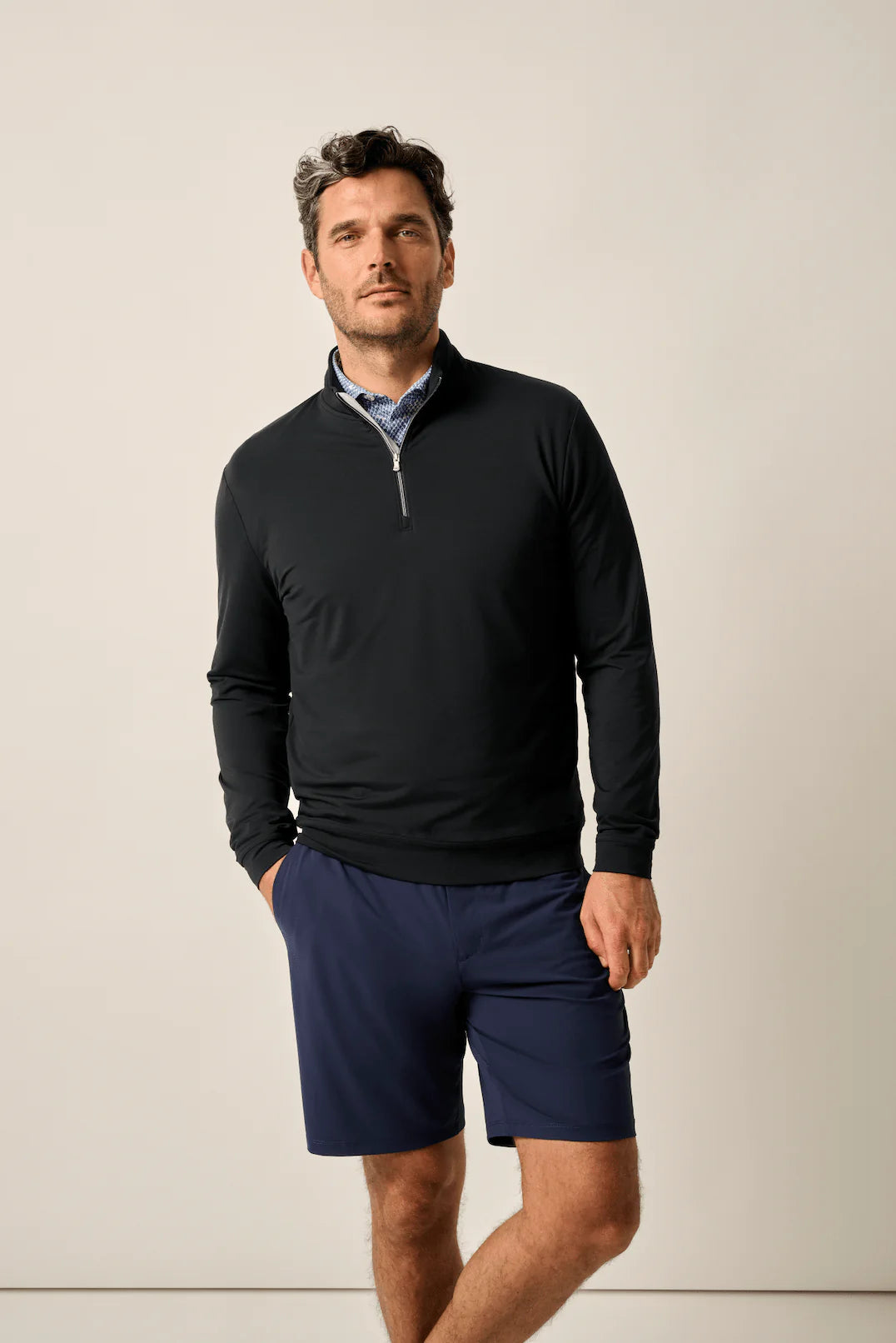 Johnnie-O Motion Performance Quarter Zip Black
