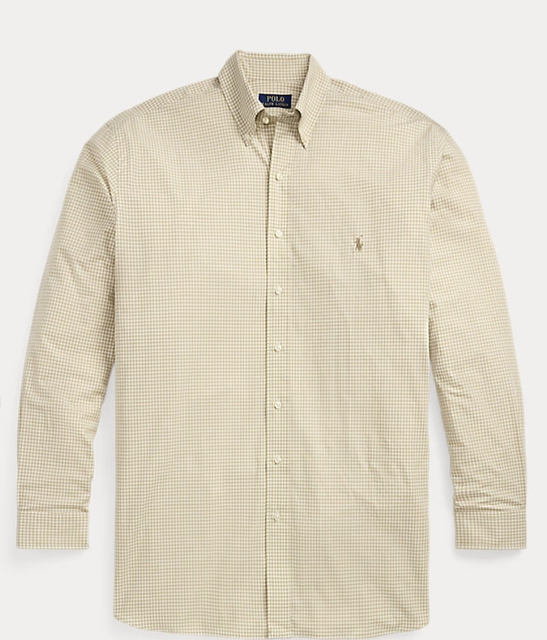 Polo Ralph Lauren Gingham Poplin Long Sleeve Khaki