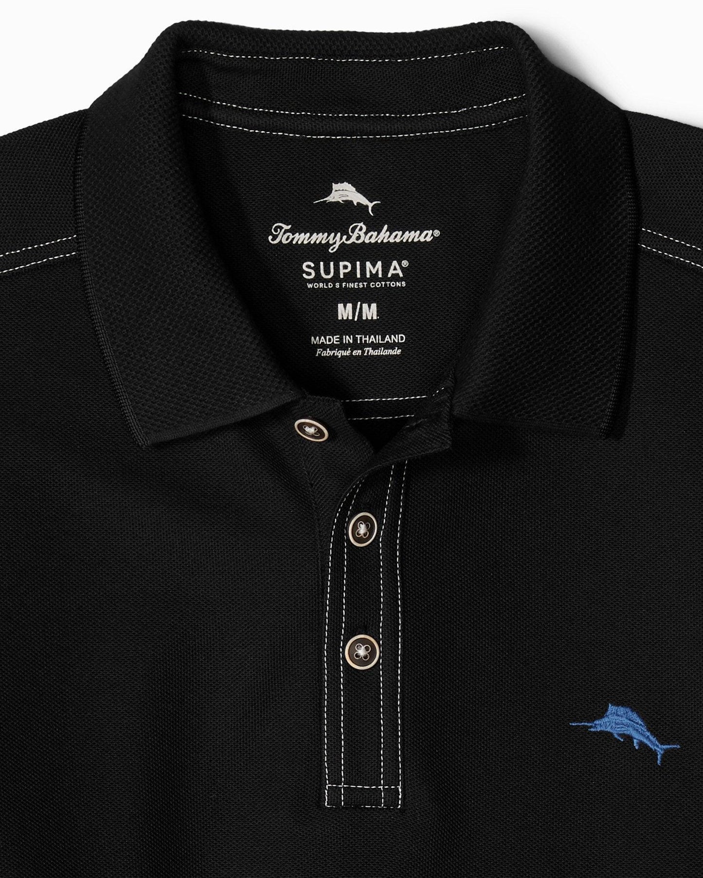 Tommy Bahama Emfielder IslandZone Polo Black - Hajjar's Big & Tall Mens Clothing