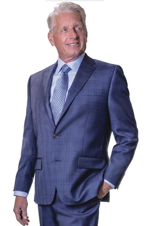 Antonio Parillo Suit Separate Pant Blue Plaid - Hajjar's Big & Tall Mens Clothing