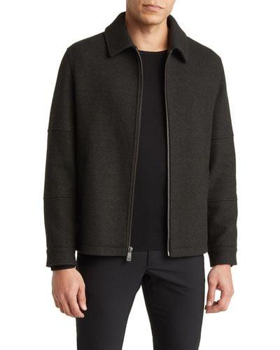 Hart Schaffner & Marx Paloma Wool Blend Twill Jacket Olive Twill - Hajjar's Big & Tall Mens Clothing