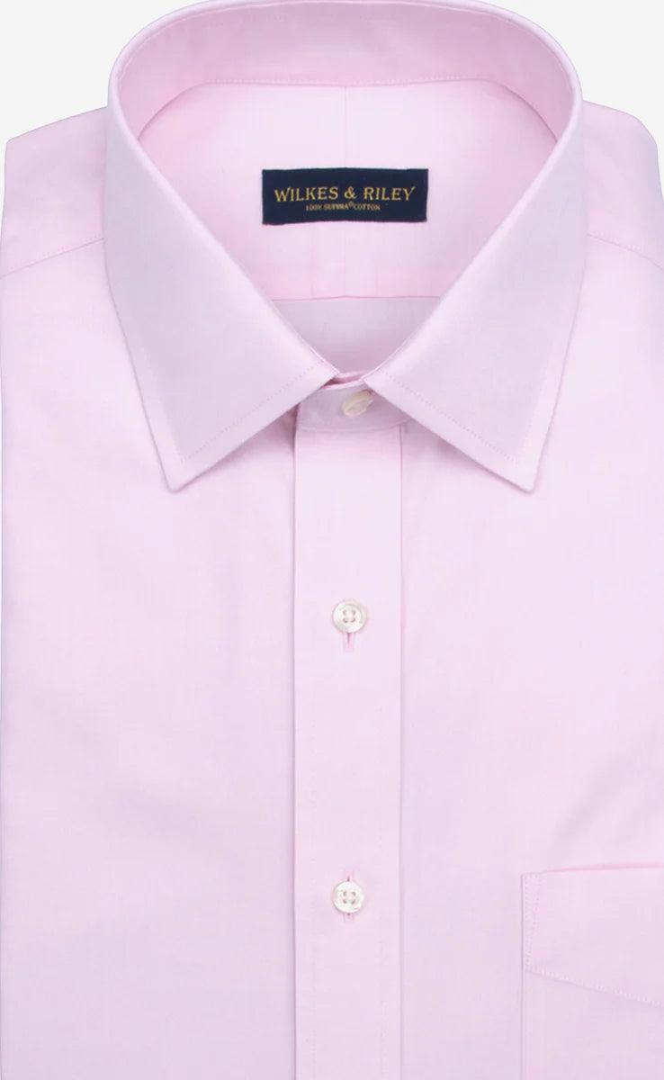 Wilkes and Riley Spread Collar Non-Iron Pinpoint Oxford Dress Shirt Pink Solid 19 / 38/39 Wilkes and Riley Spread Collar Non-Iron Pinpoint Oxford Dress Shirt Pink Solid 19 / 38/39