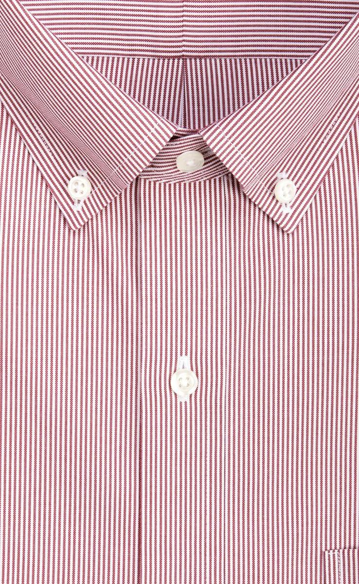 Wilkes and Riley Fine Line Button Down Non-Iron Pinpoint Oxford Dress Shirt Burgundy - Hajjar's Big & Tall Mens Clothing