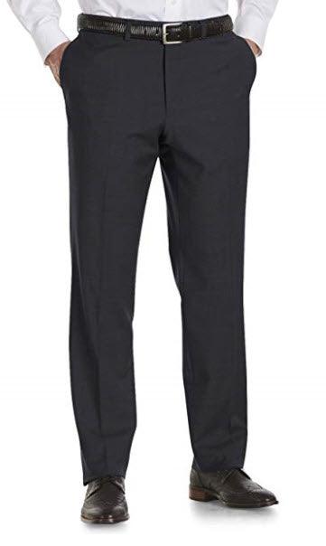 Jack Victor Riviera Traveler Flat-Front Pants Charcoal - Hajjar's Big & Tall Mens Clothing