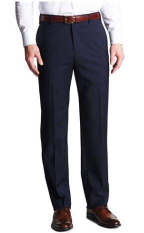 Jack Victor Riviera Traveler Flat-Front Pants Navy - Hajjar's Big & Tall Mens Clothing