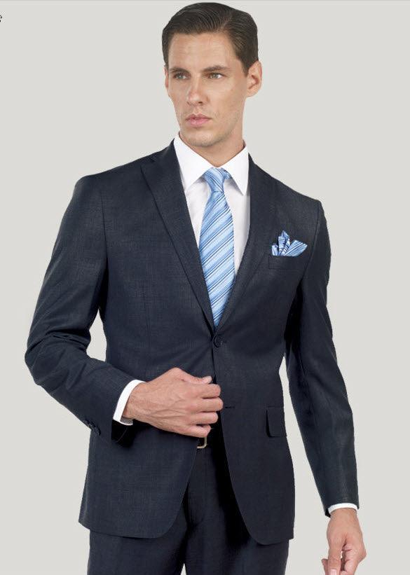 Mantoni 100% Wool Suit Black - Hajjar's Big & Tall Mens Clothing
