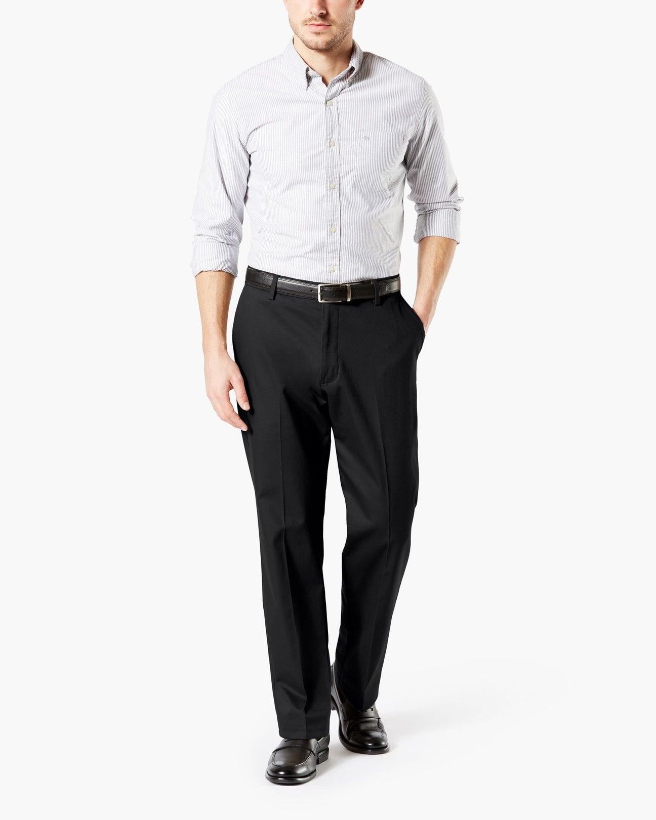 Dockers Signature Plain Front Black - Hajjar's Big & Tall Mens Clothing