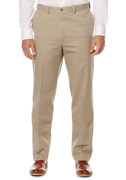 Savane Performance Straight Fit Flat-Front Pant Khaki - Hajjar's Big & Tall Mens Clothing