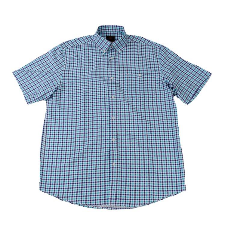 FX Fusion Short Sleeve Stretch Print Sport Shirt Aqua
