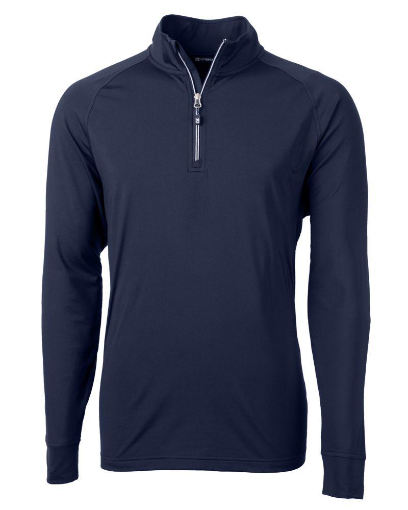Cutter & Buck Adapt Eco Knit Stretch Recycled Quarter Zip Pullover Navy - Hajjar's Big & Tall Mens Clothing