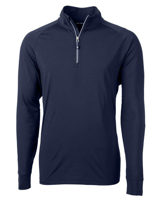 Cutter & Buck Adapt Eco Knit Stretch Recycled Quarter Zip Pullover Navy - Hajjar's Big & Tall Mens Clothing