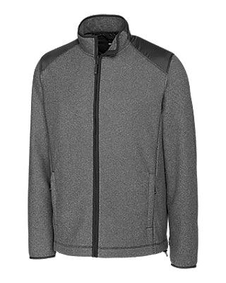 Cutter & Buck Cedar Park Full-Zip Jacket Charcoal Heather - Hajjar's Big & Tall Mens Clothing