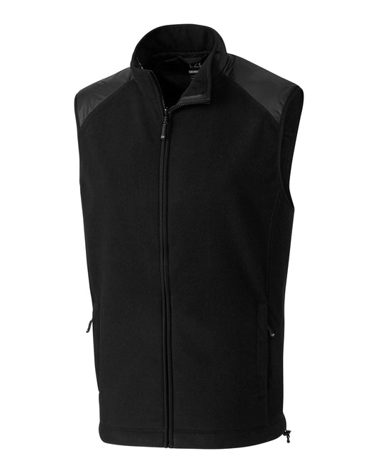 Cutter & Buck Cedar Park Full Zip Vest Black - Hajjar's Big & Tall Mens Clothing