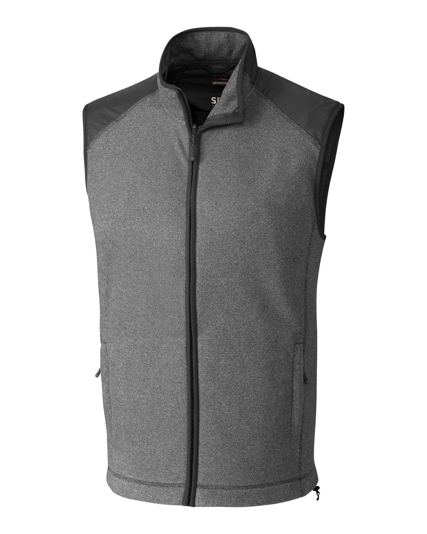 Cutter & Buck Cedar Park Full Zip Vest Charcoal Heather - Hajjar's Big & Tall Mens Clothing