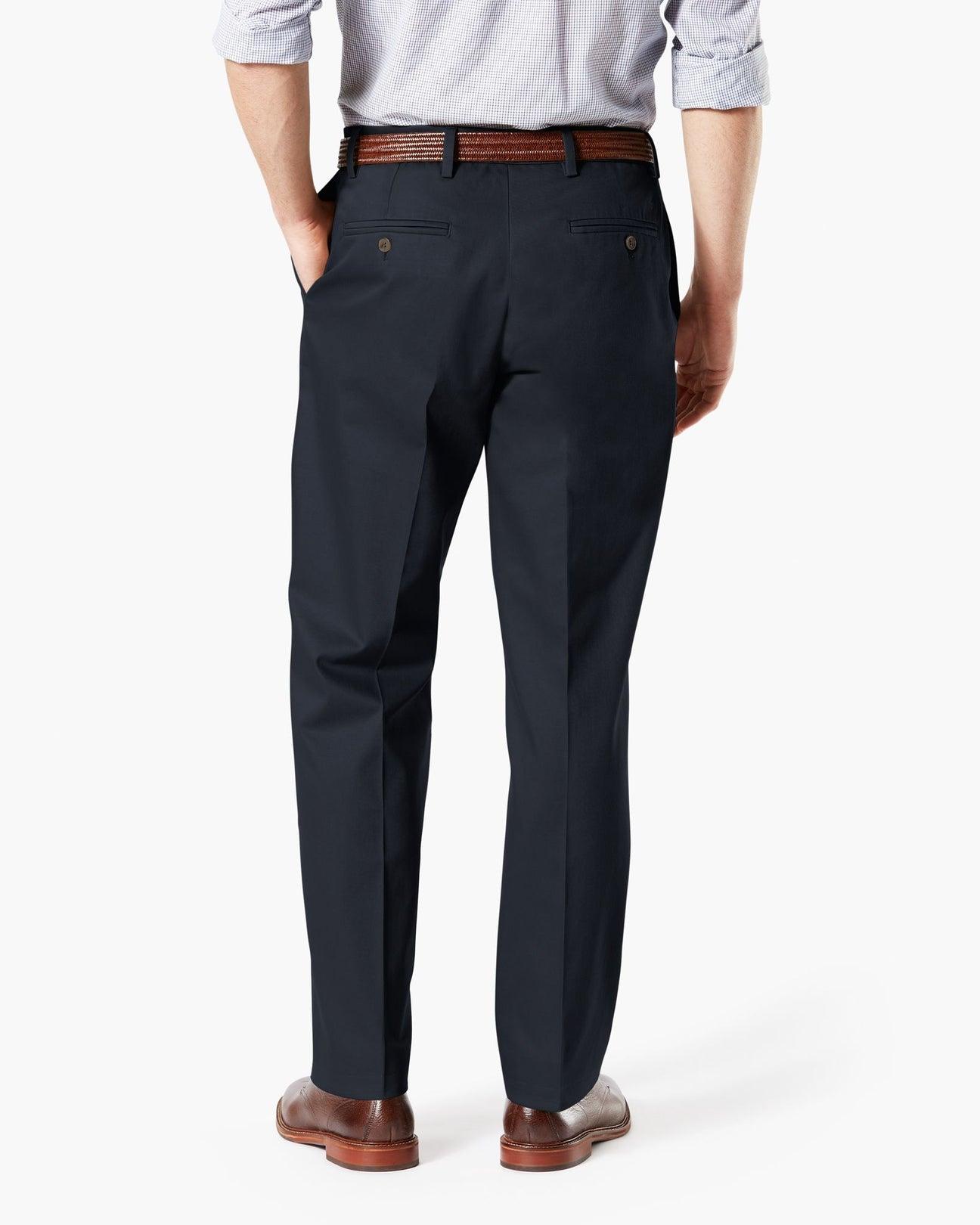 Dockers Signature Plain Front Navy - Hajjar's Big & Tall Mens Clothing