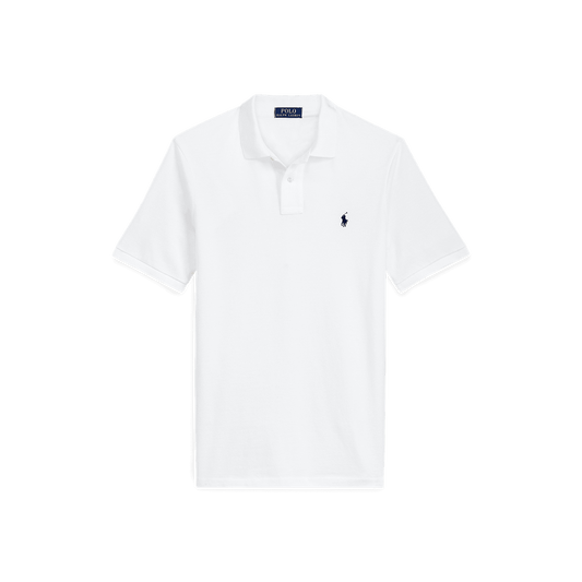 Polo Ralph Lauren Solid Mesh Polo Classic Fit White - Hajjar's Big & Tall Mens Clothing