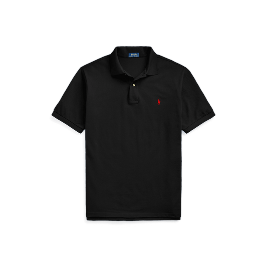 Polo Ralph Lauren Solid Mesh Polo Classic Fit Black - Hajjar's Big & Tall Mens Clothing