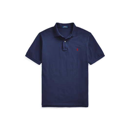 Polo Ralph Lauren Solid Mesh Polo Classic Fit Navy - Hajjar's Big & Tall Mens Clothing