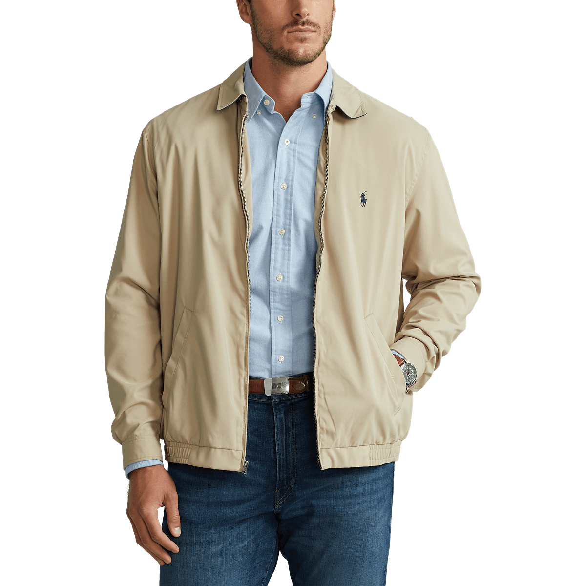 Polo Ralph Lauren Bi-Swing Windbreaker Khaki - Hajjar's Big & Tall Mens Clothing