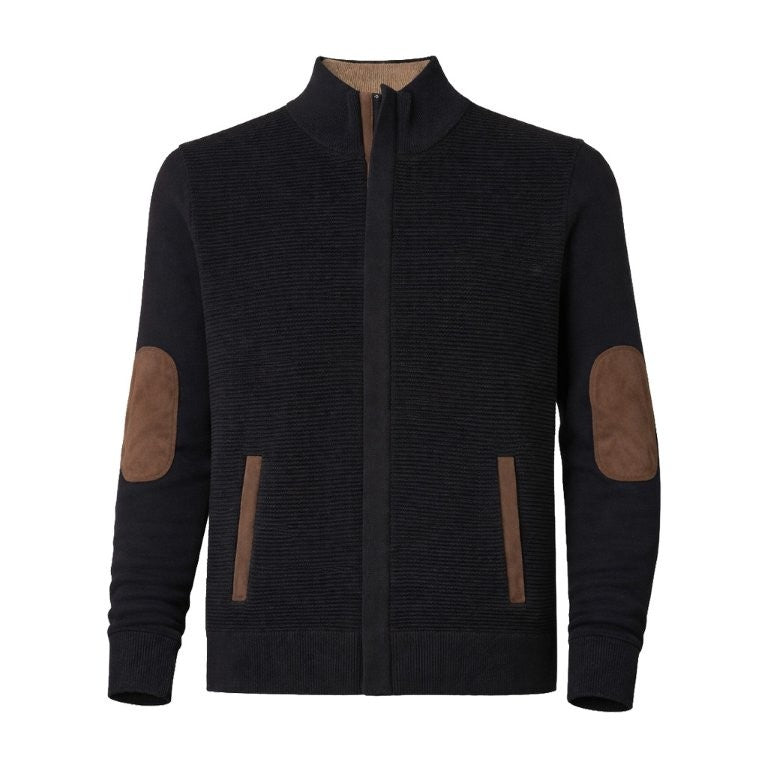 FX Fusion Ottoman Full Zip Sweater in Black