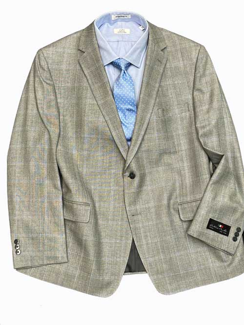 Antonio Parillo Grey/Blue Soft Plaid Sport Coat