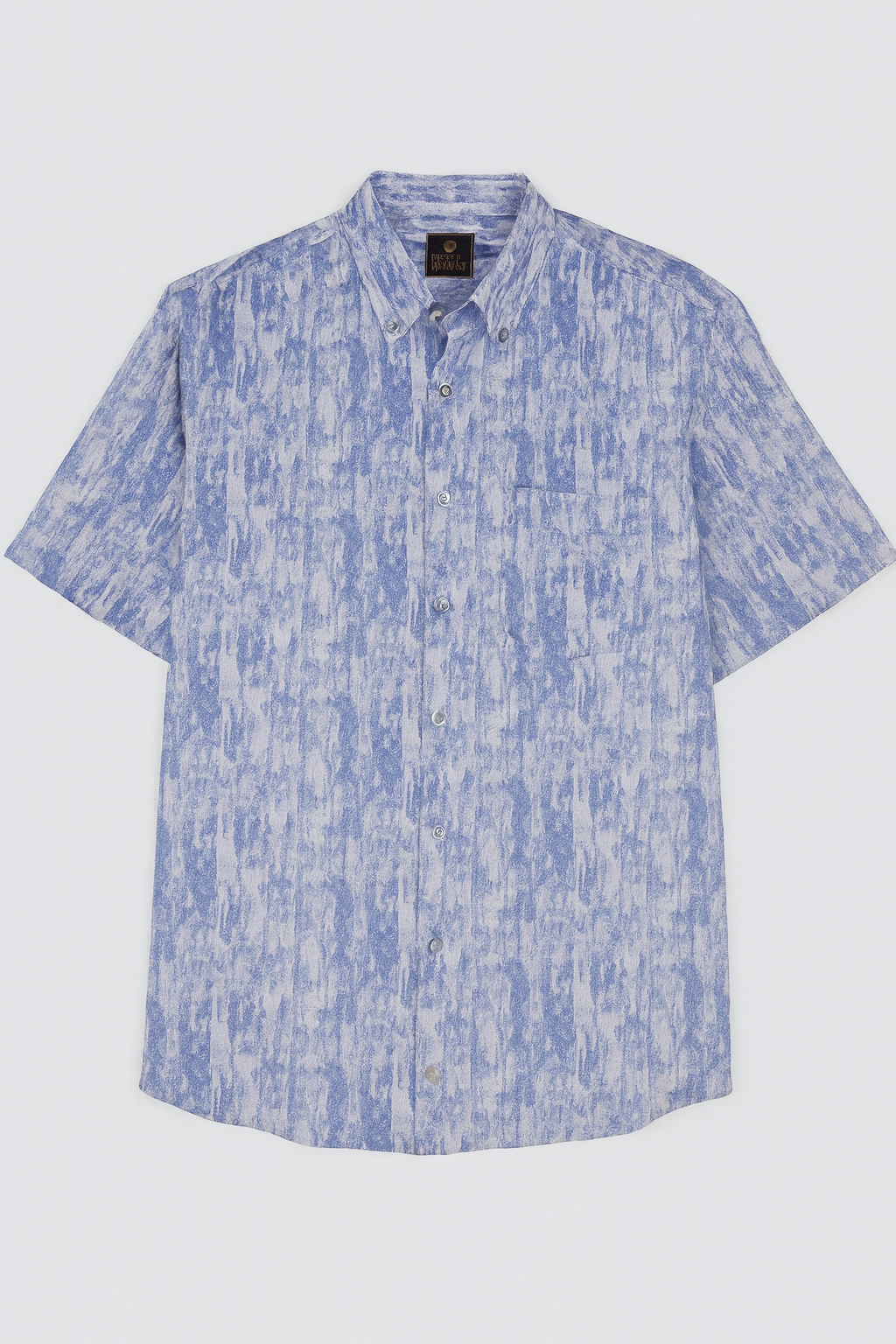 FX Fusion Short Sleeve Sport Shirt Blue Silver