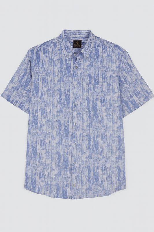 FX Fusion Short Sleeve Sport Shirt Blue Silver
