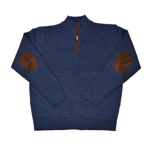 FX Fusion Basketweave 1/4 Zip Sweater Cobalt