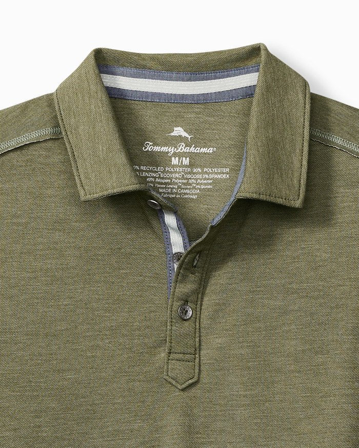 Tommy Bahama Coasta Vera Long-Sleeve Polo Tea Leaf