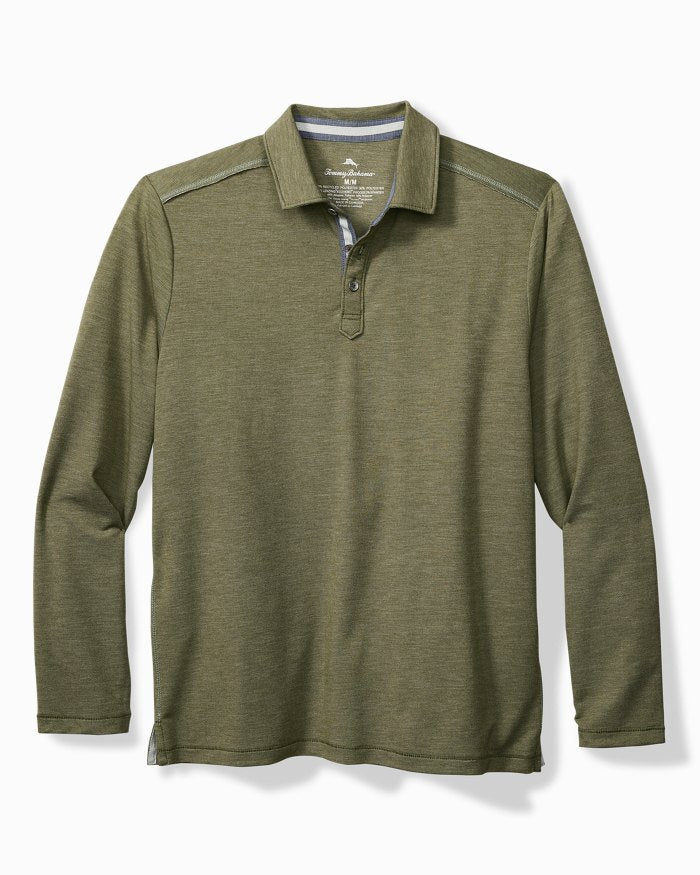 Tommy Bahama Coasta Vera Long-Sleeve Polo Tea Leaf