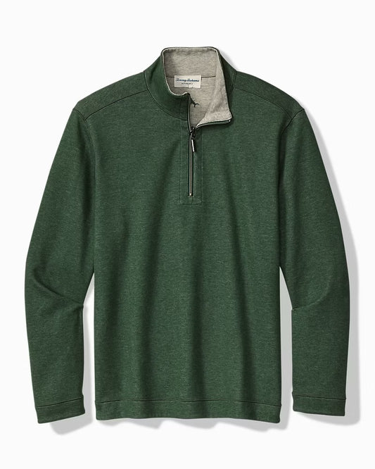 Tommy Bahama Flipview Reversible Half-Zip Sweatshirt Juniper Heather