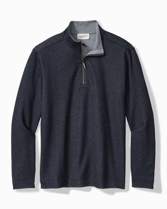 Tommy Bahama Flipview Reversible Half-Zip Sweatshirt Nightcap Heather