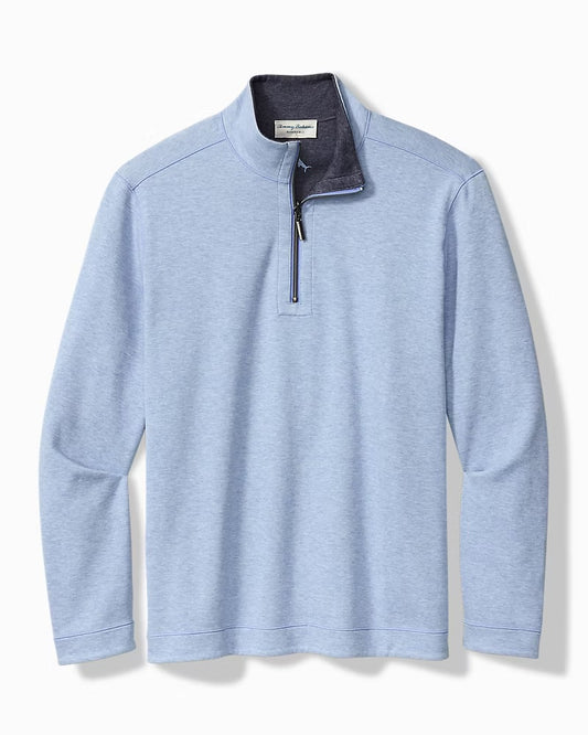 Tommy Bahama Flipview Reversible Half-Zip Sweatshirt Polar Heather