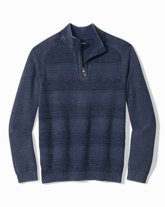 Tommy Bahama Saltwater Tides Textured Half-Zip Sweater