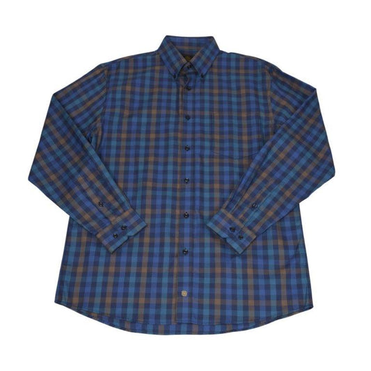 FX Fusion Woven Shirt Royal Teal Check