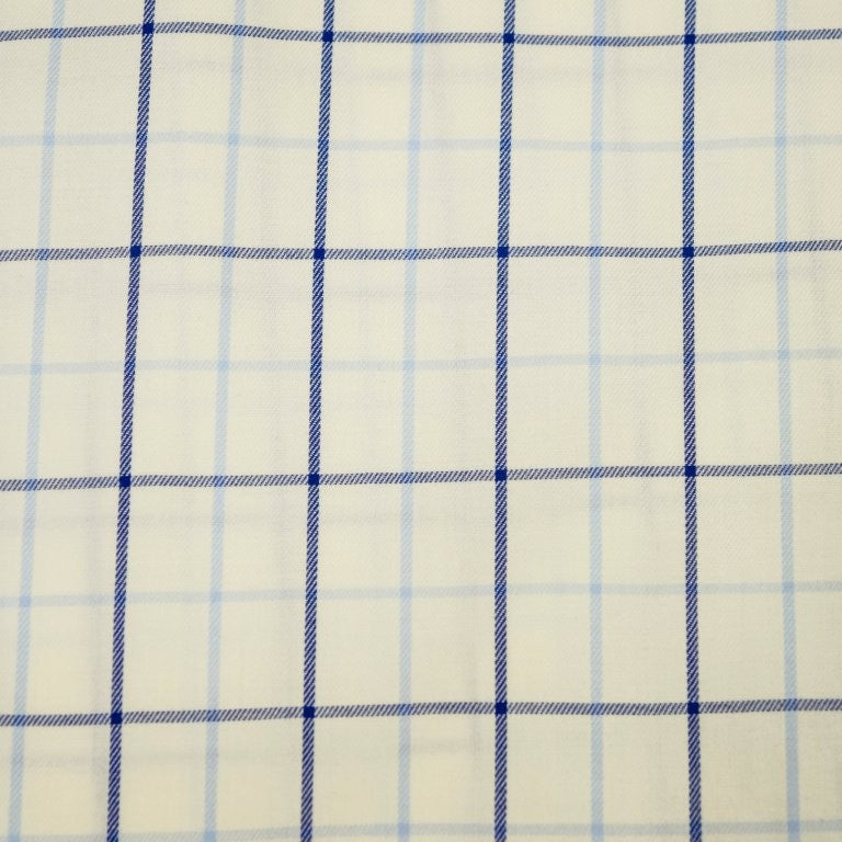 FX Fusion Long Sleeve Dress Shirt in Ecru/Blue